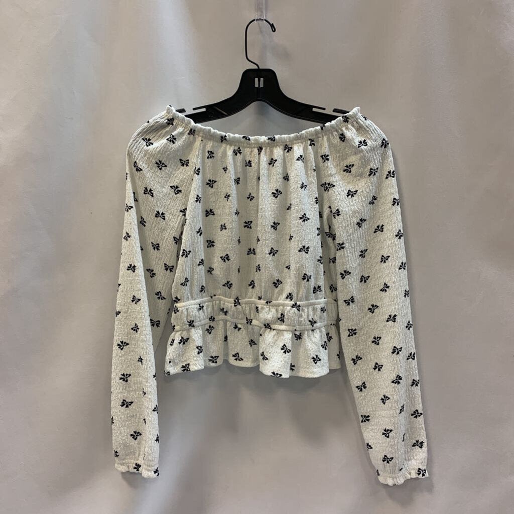 Shirt: Bow Peasant Top with Cinch Waist