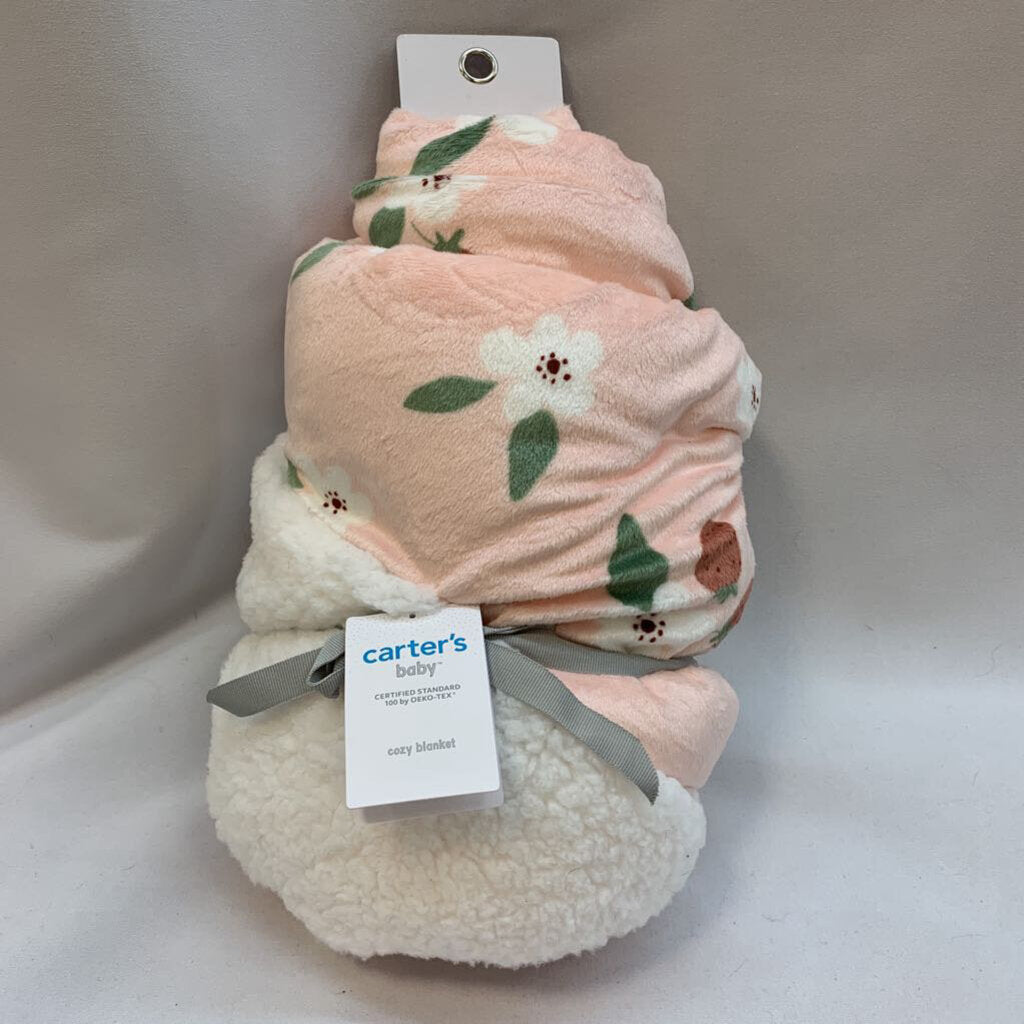 Baby Blanket with Fleece and Flowers