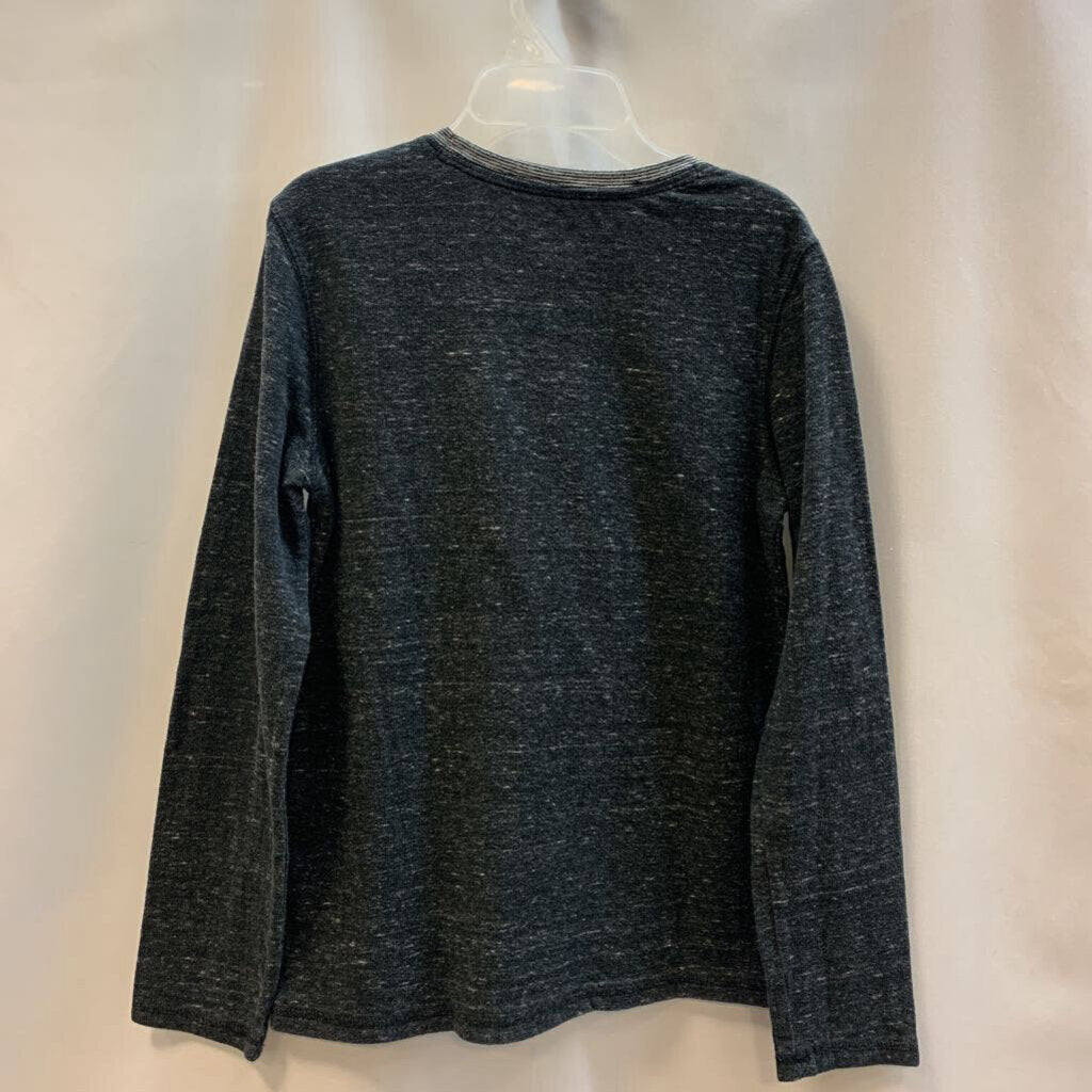 Shirt: Heathered Stripe Pocket Long Sleeve