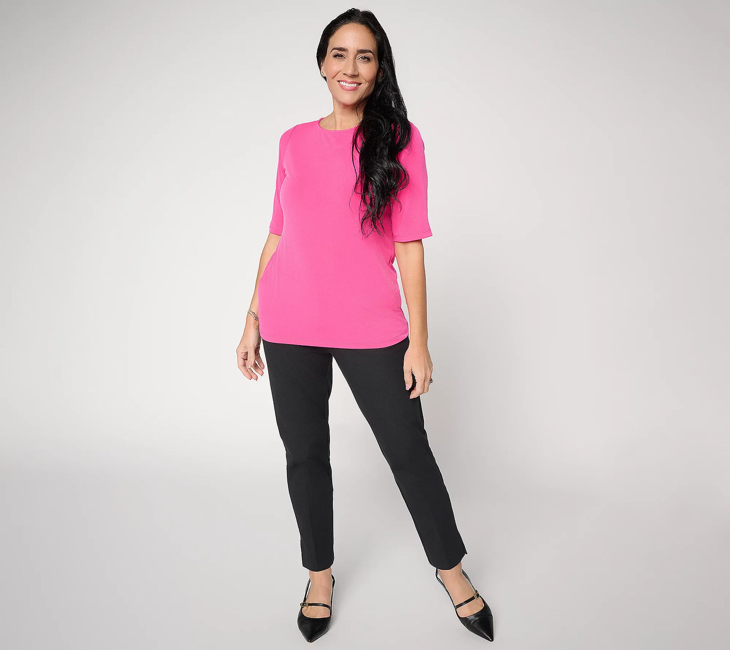 Susan Graver Essentials Liquid Knit Bateau Neck Top