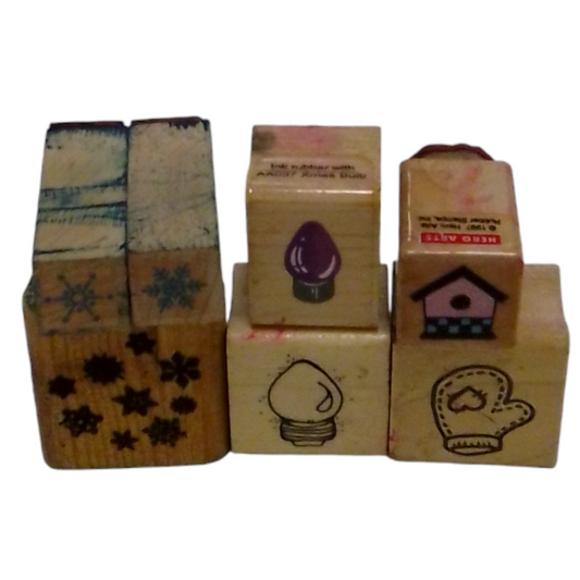 7pc Winter Stamps, Toys