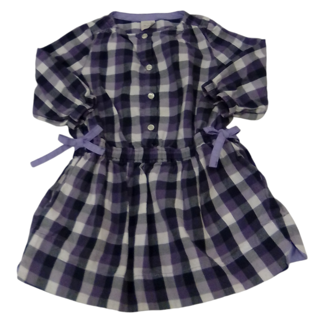 LS Dress: Plaid/purple