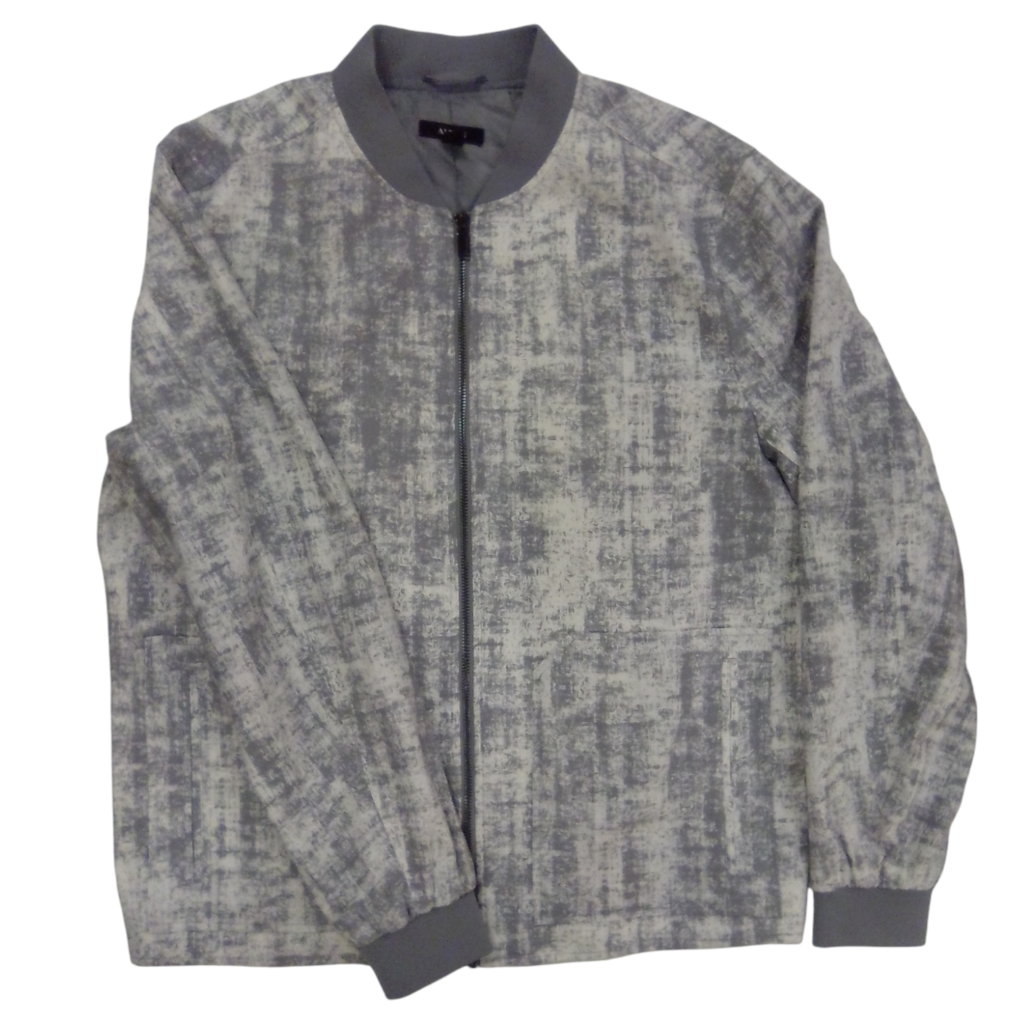 Bomber Jacket: Grey/White