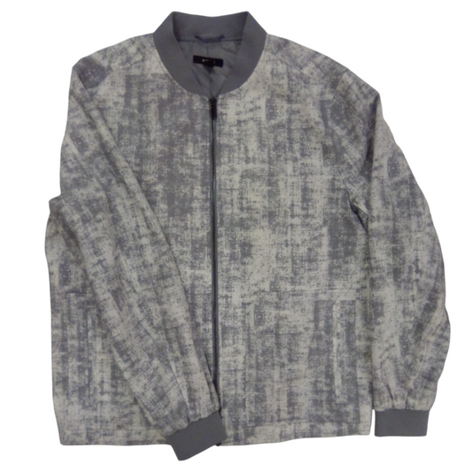 Bomber Jacket: Grey/White