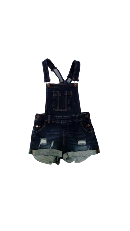 Overall Shorts:Dark Denim