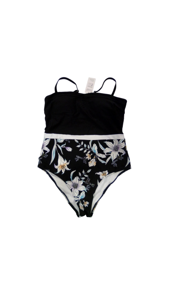 Swimsuit:Black Floral NWT