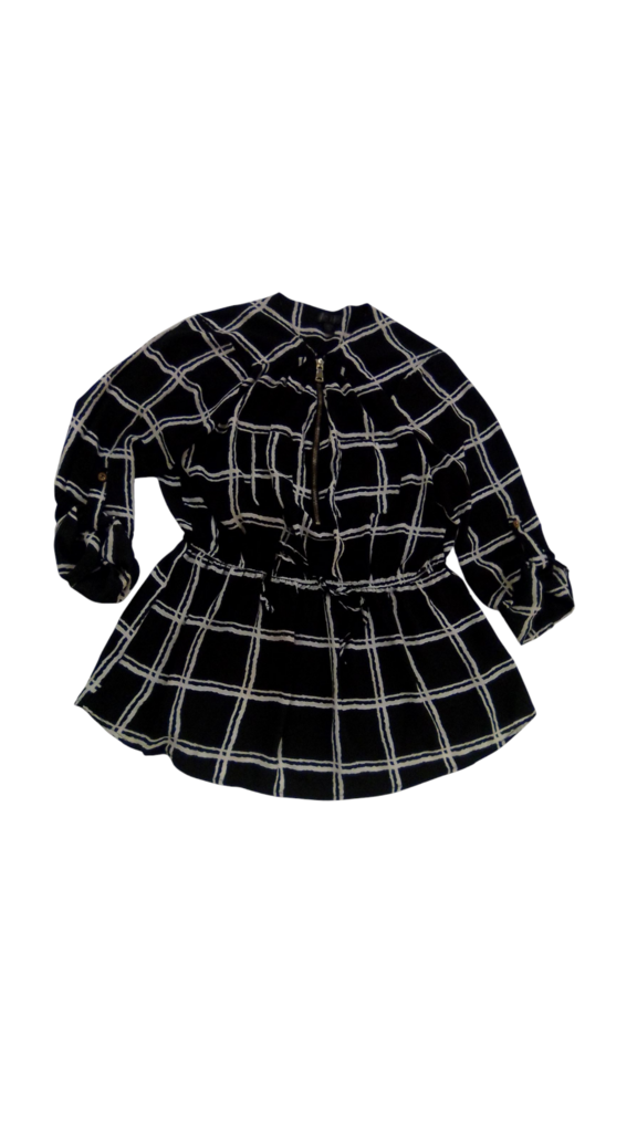 Shirt: Black/White Sheer