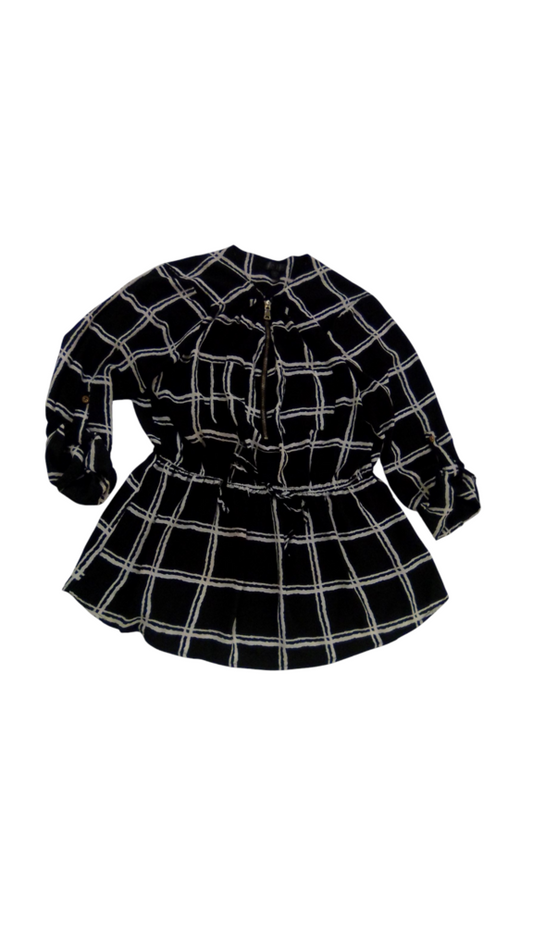 Shirt: Black/White Sheer