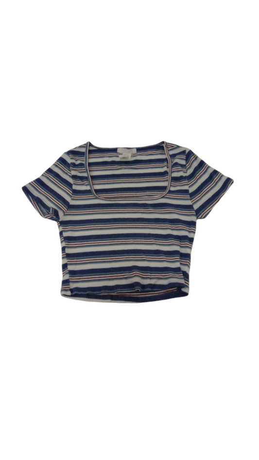 Shirt: Striped/ Cropped