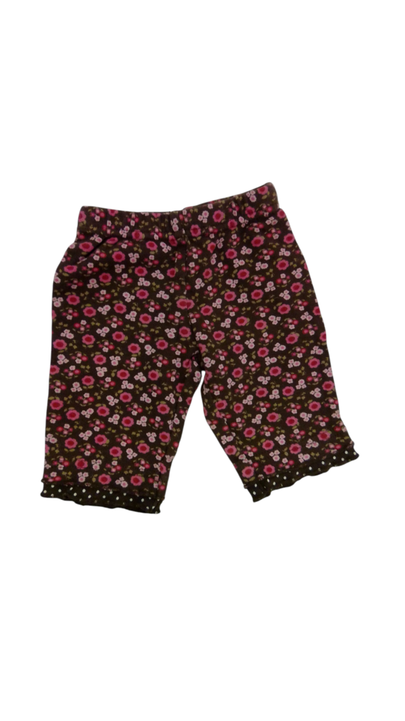 Pants: Brown/Pink Floral