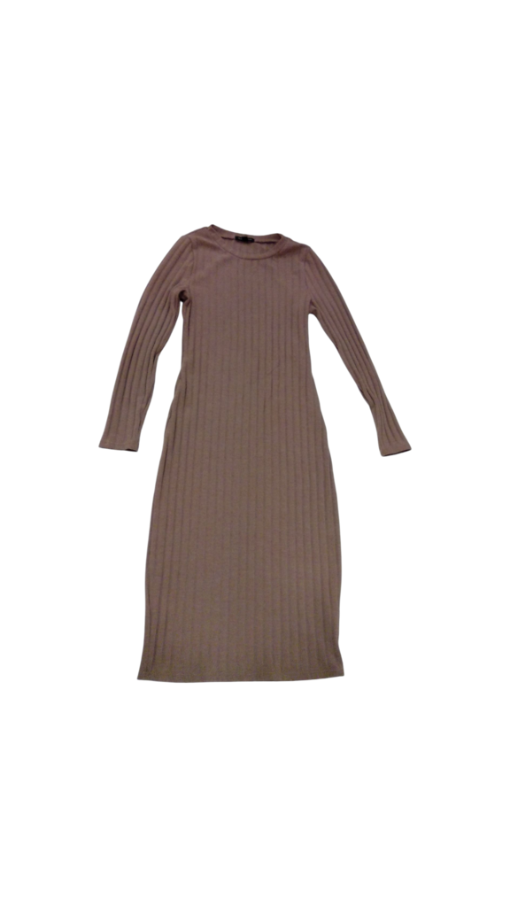 Long Sleeve Dress: Brown