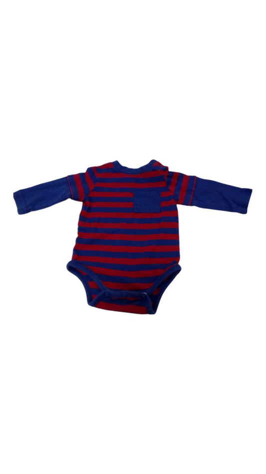 Long Sleeve Onesie: R/B