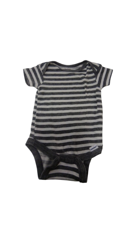 Onesie: White/Grey Stripe