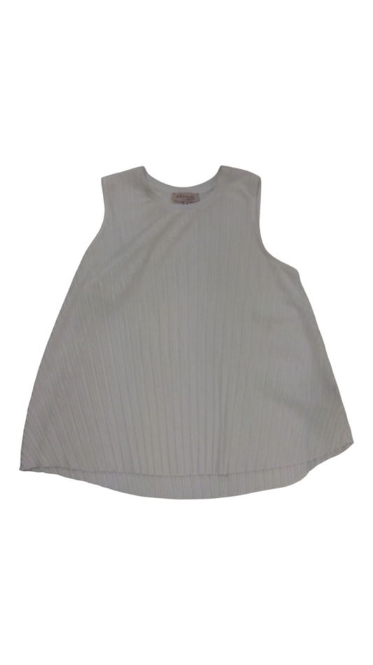 Tank Top: White Ribbed
