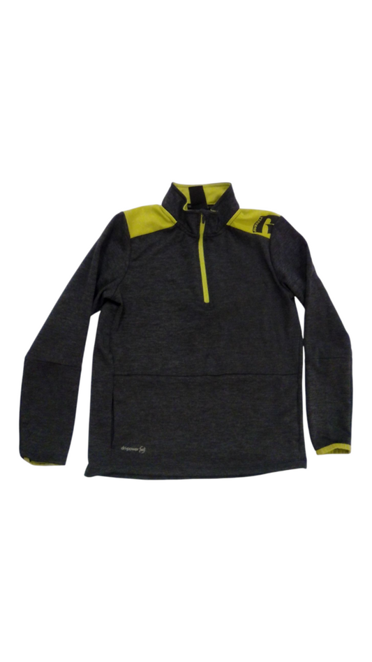 Half Zip: Gray Lime Green
