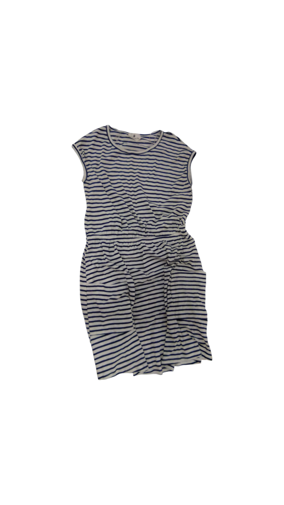 Dress: White/Black Stripe
