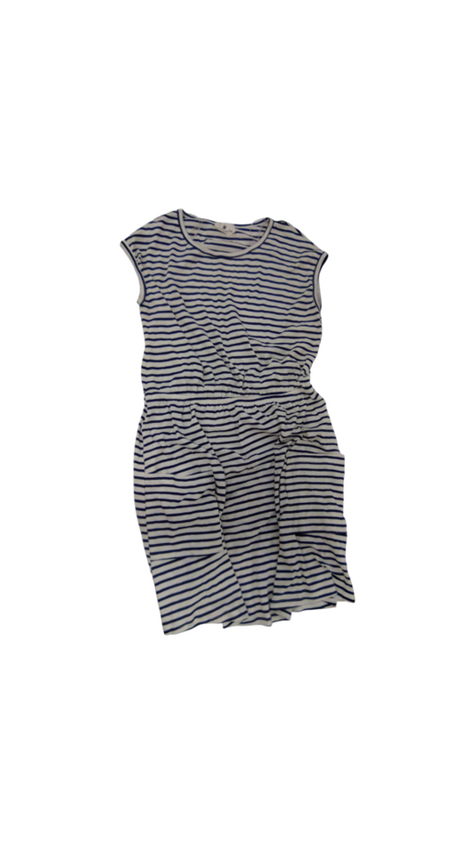 Dress: White/Black Stripe