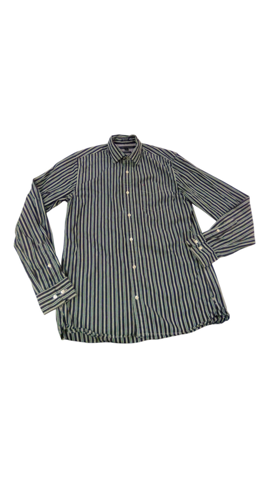 Shirt: Button Up Green Br