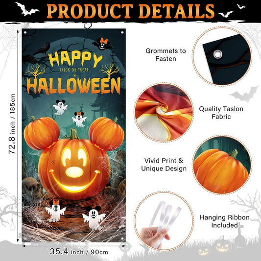 Halloween Mouse Pumpkin Door Cover
