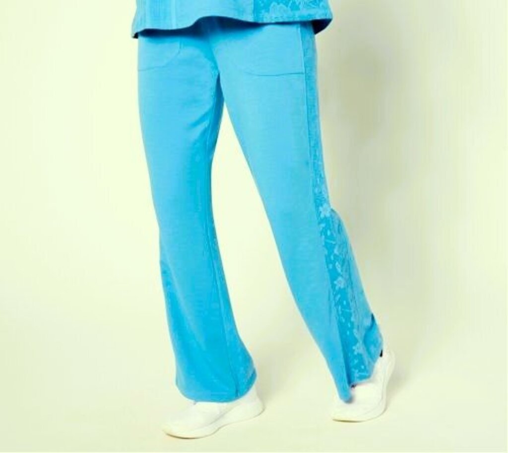 Pants: French Terry Wide Leg Lace Panels