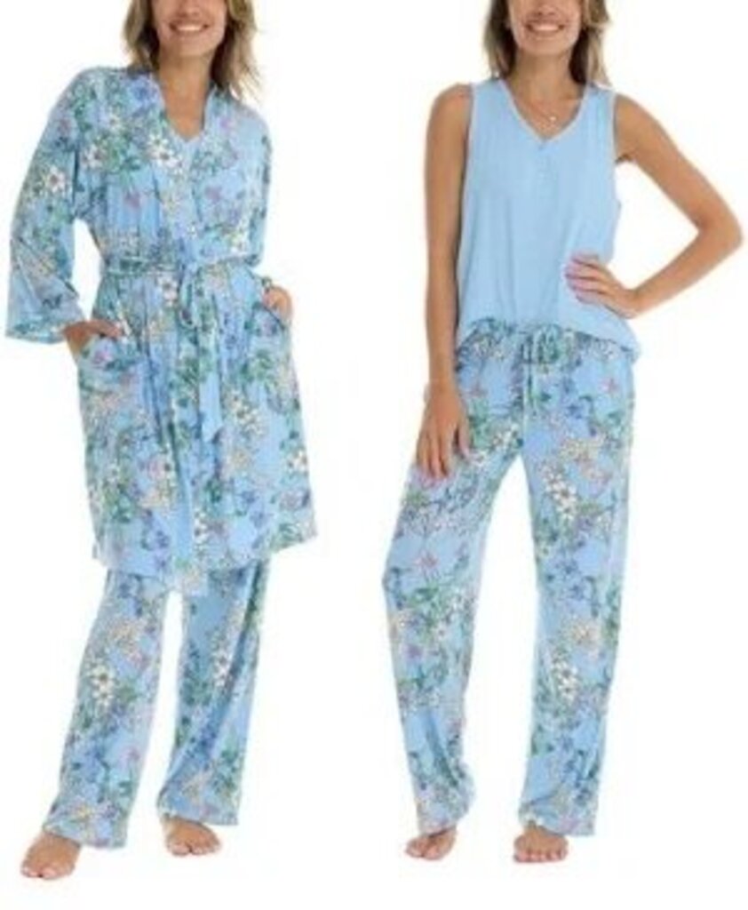 3pc Sleepwear Set w/ Robe, Tank & Pants