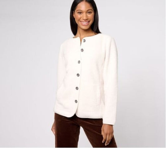 Jacket: Knit Boucle Collarless