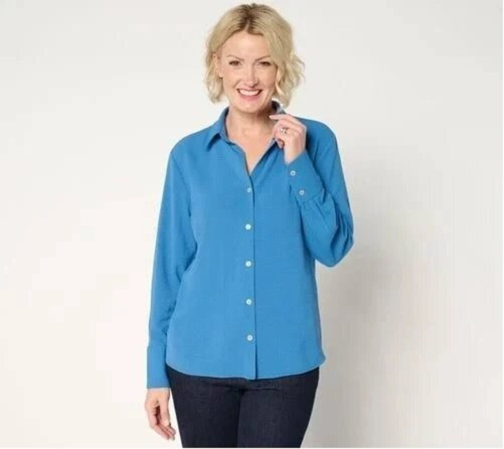 Long Sleeve Shirt: Woven Drapey NWOT