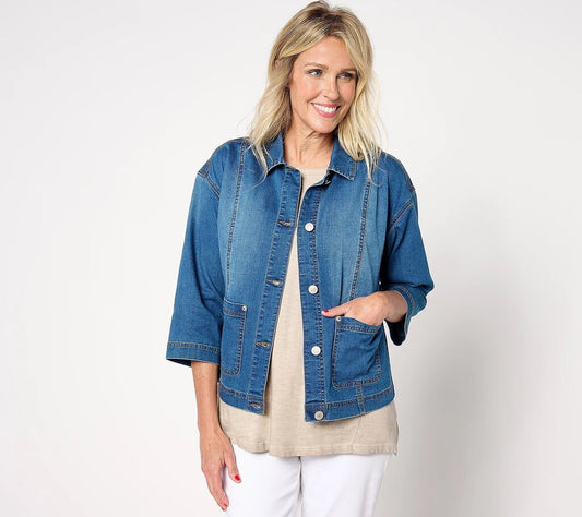 Jacket: 3/4 Sleeve Denim NWOT