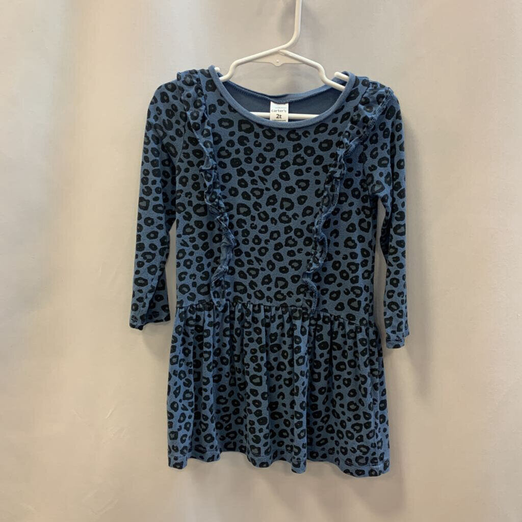 Long Sleeve Dress: Leopard print ruffles