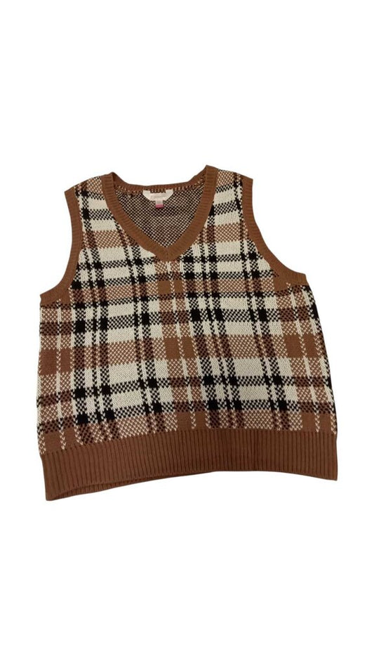 Vest: Knit Plaid
