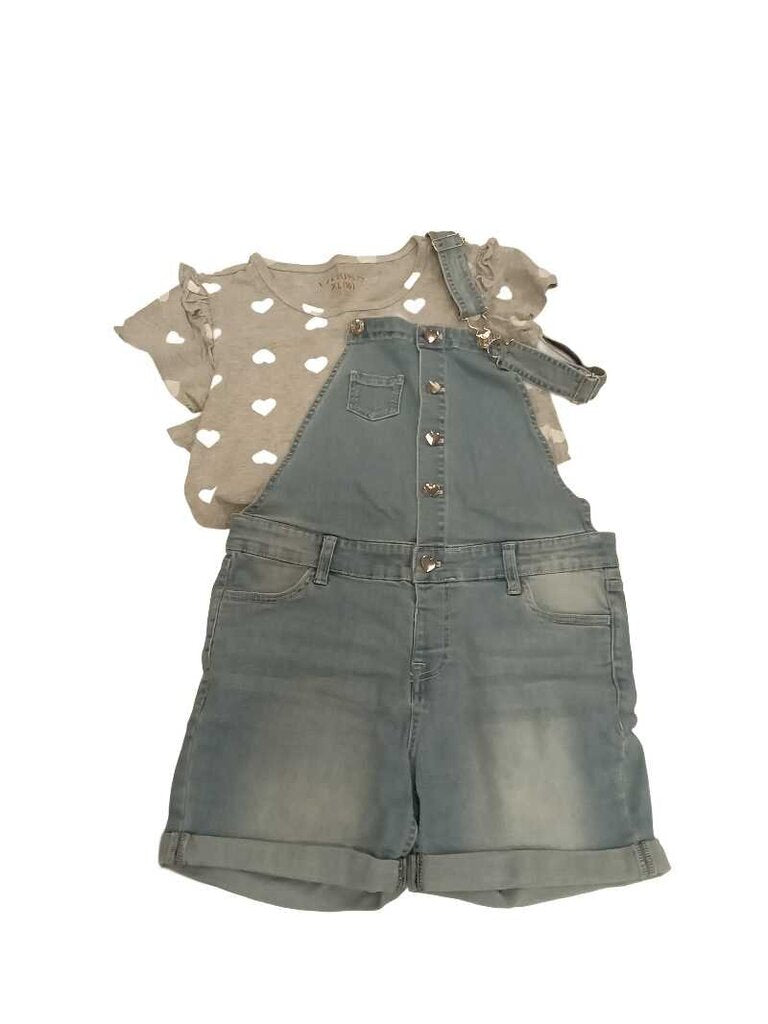 2pc Shirt/Overall Shorts - Hearts
