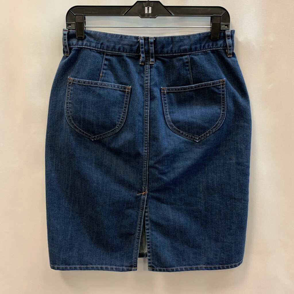 Denim - High Rise Knee Length Skirt