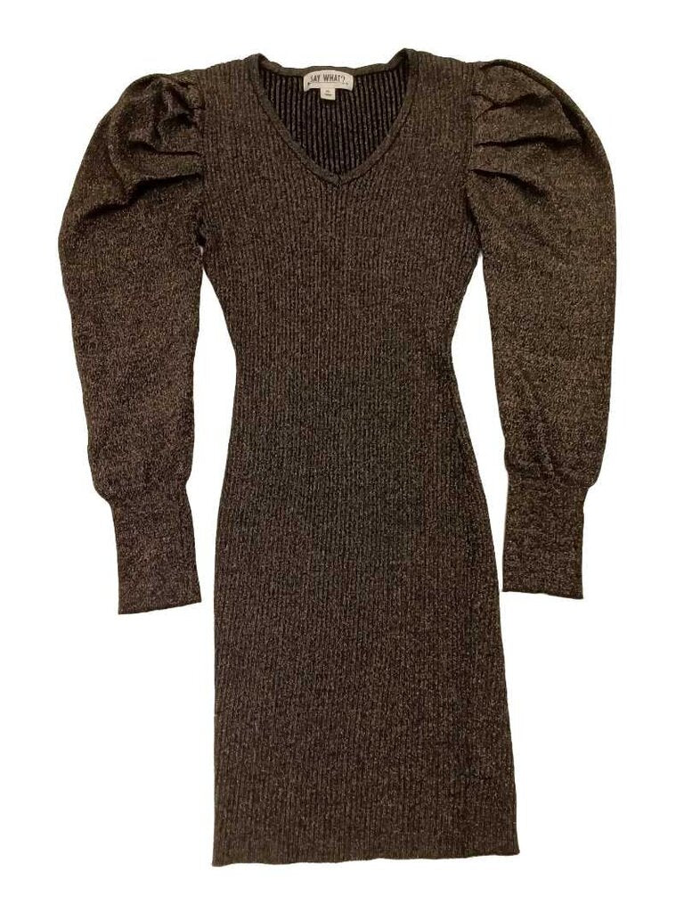 gold sparkle long sleeve dress