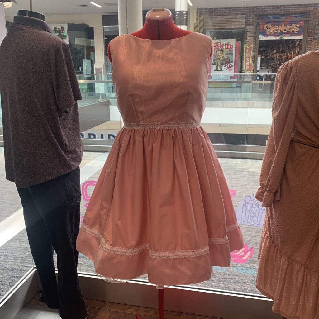Upcycled Dress from 50's style pattern w/lace & organza trim