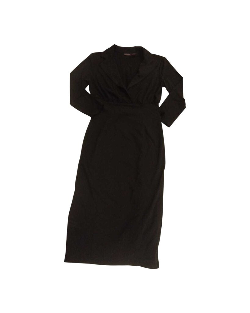 Dress: Long Sleeve Collar Pencil Skirt