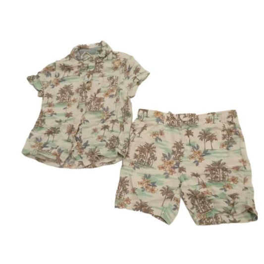 2pc button up hawaiian shirt w/shorts