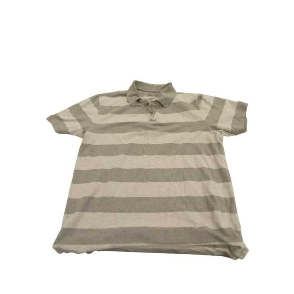 Shirt: Striped Polo 1/3 button-up