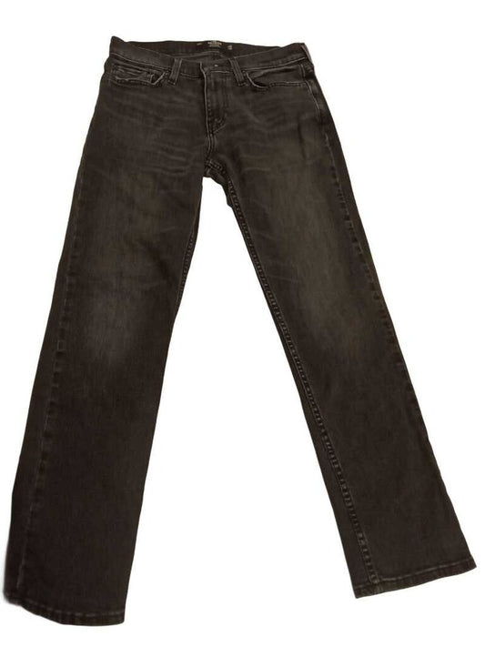 Pants: Blk Denim Slim Straight