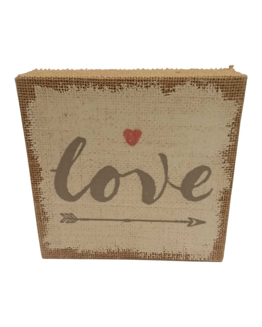 Burlap wall hanging