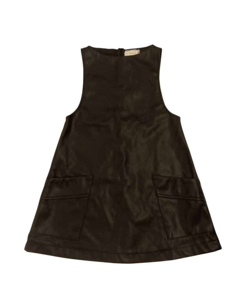 Dress: Sleeveless faux leather