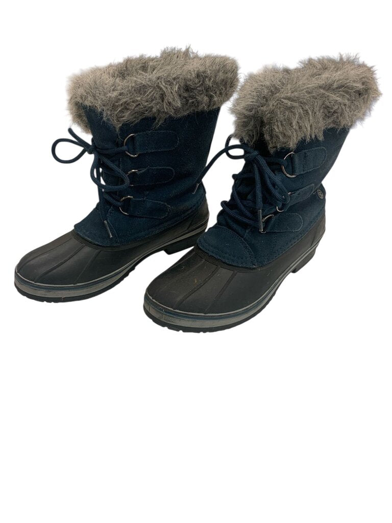 fur suede lace up snow boots