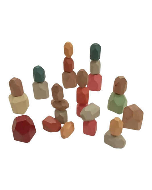 26 piece Wooden Stacking Rocks