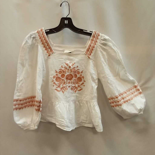 Shirt: 3/4 Sleeve Pink Embroidery Boho
