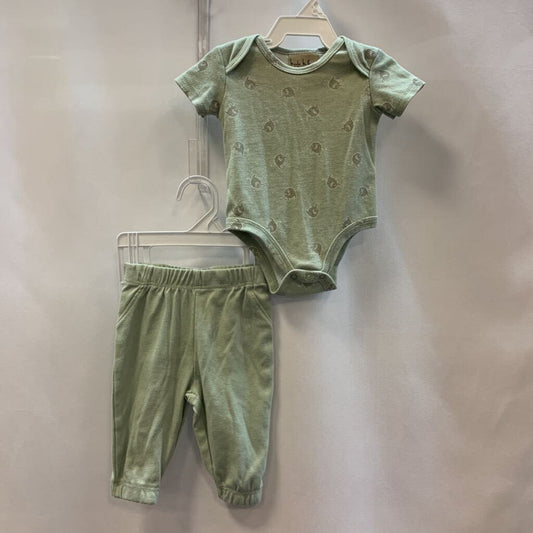 2pc outfit: onesie w/pants elephant design