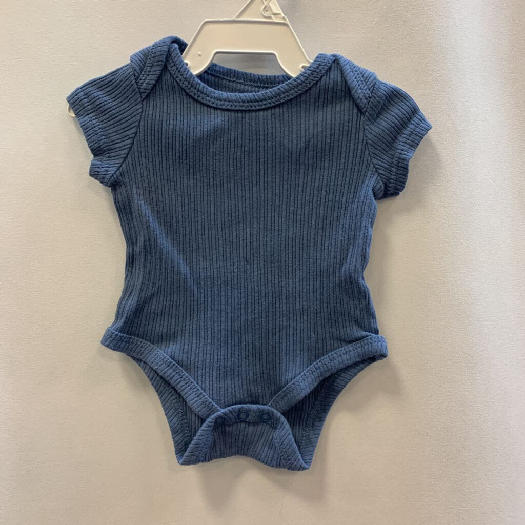 onesie: solid blue ribbed