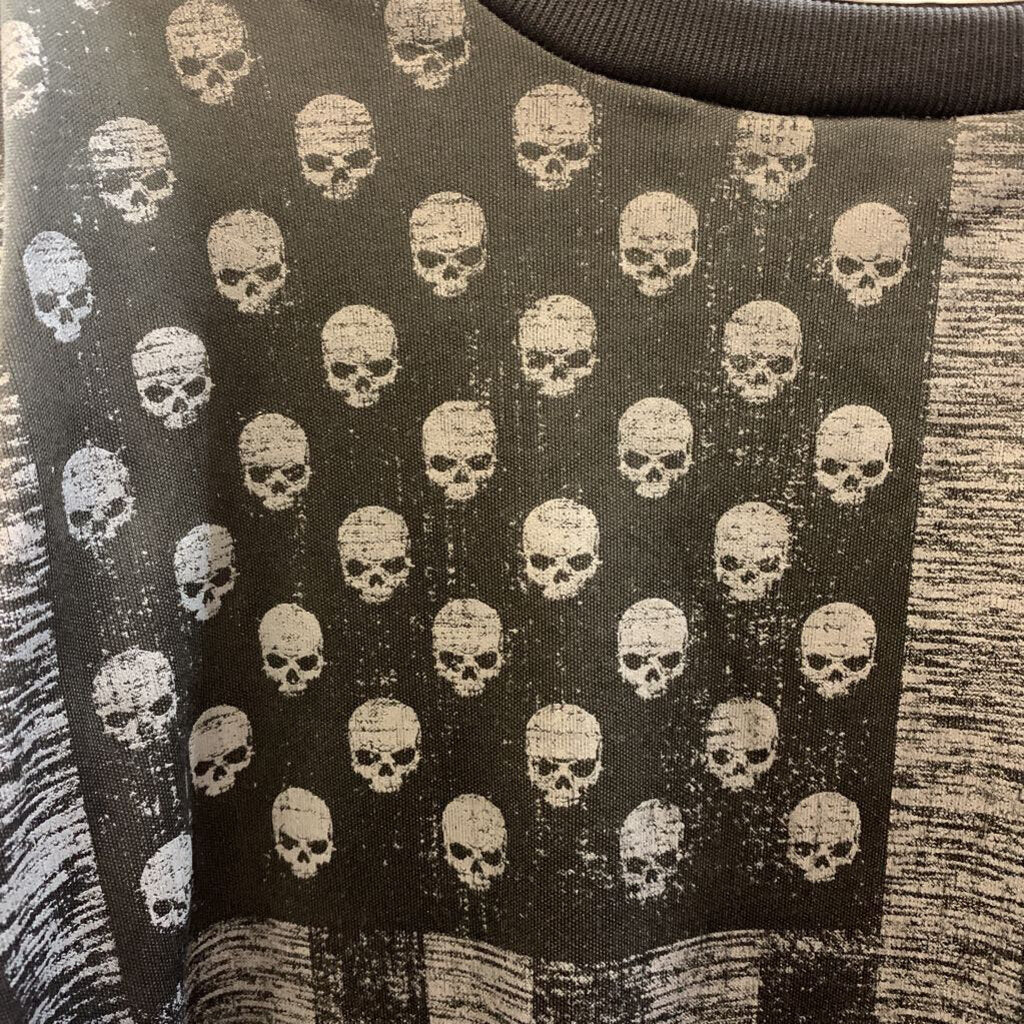 Top Long Sleeve Skull Flag Fade