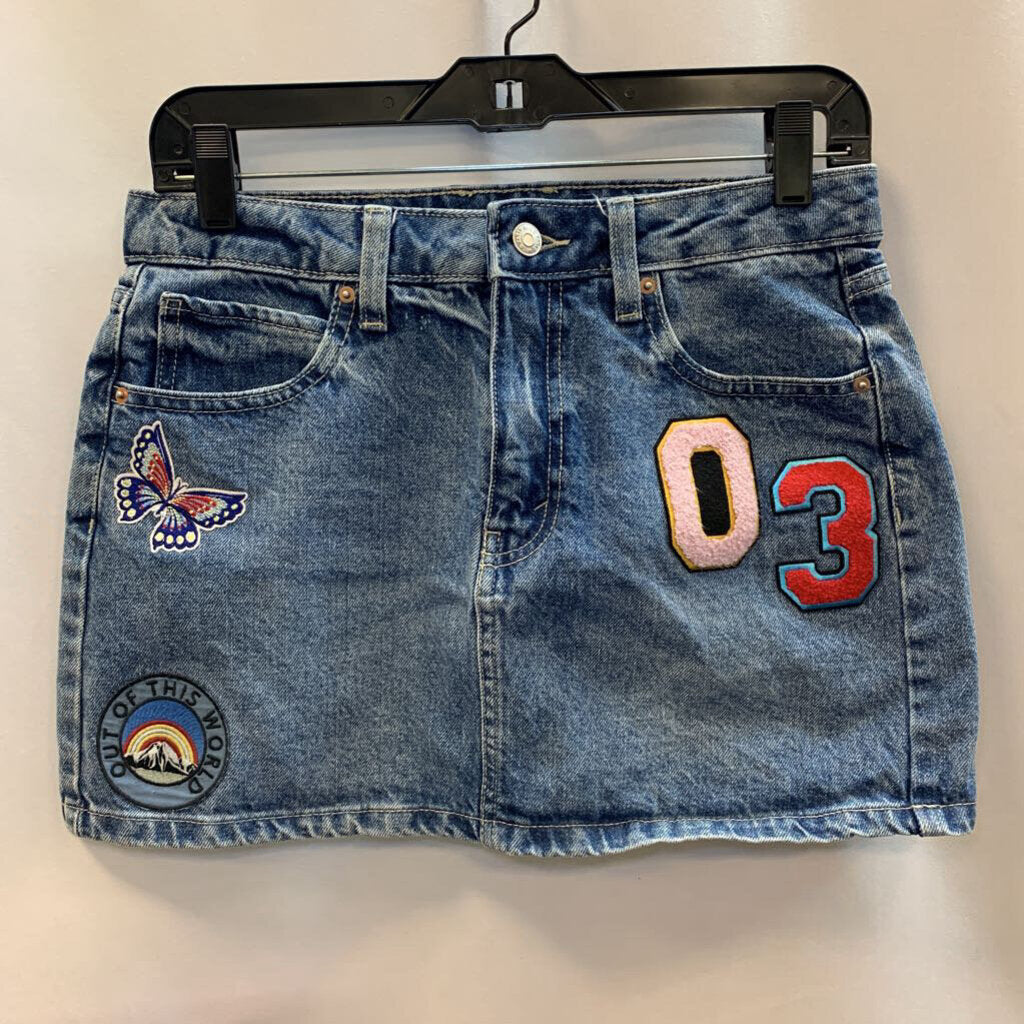 Skirt: Short Denim & Patches