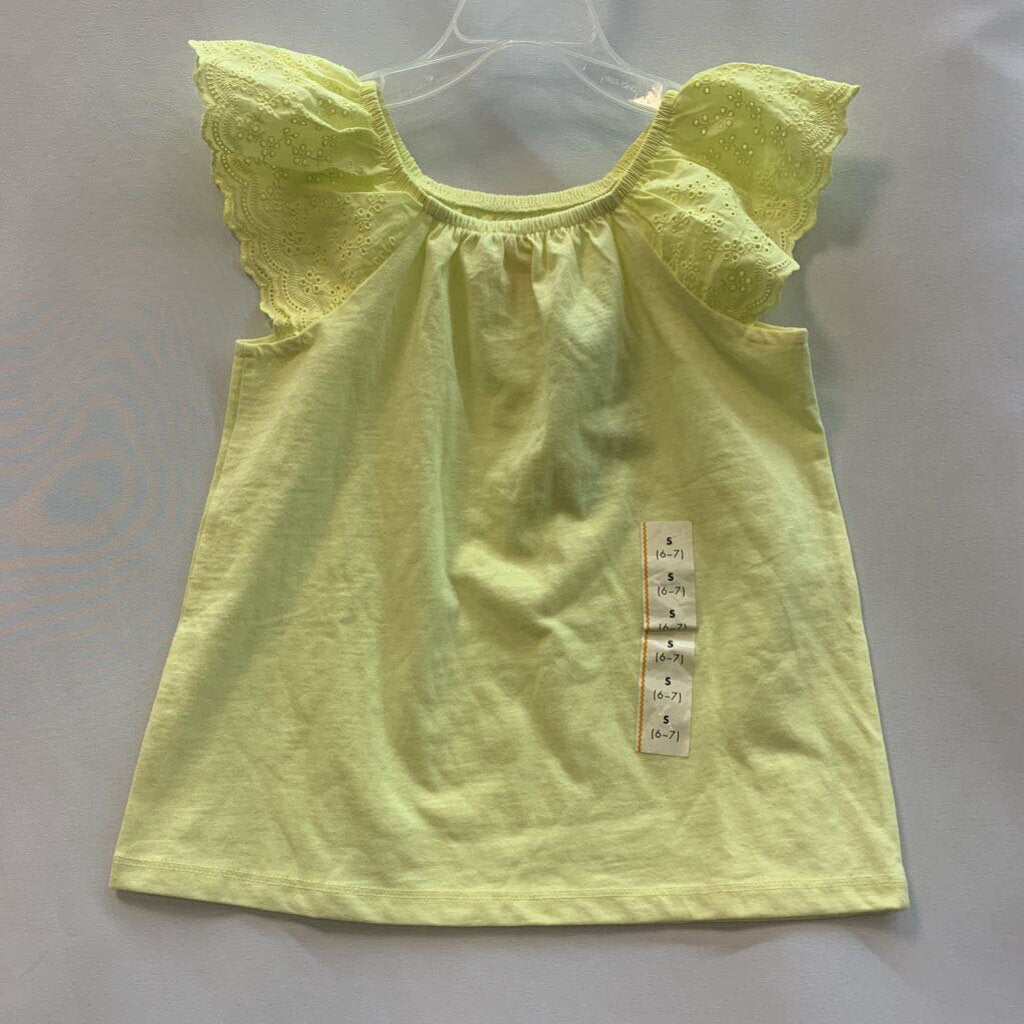 Shirt Short Sleeved Embroidery Lace