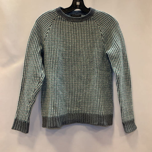 Sweater: Knit Striped gray/green