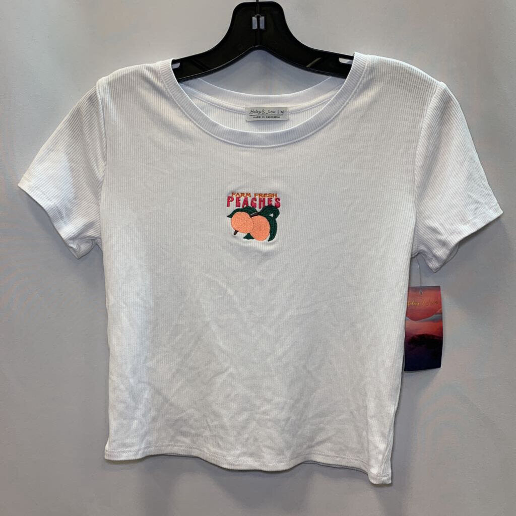 Shirt: Ribbed w/ Embroidered Peaches